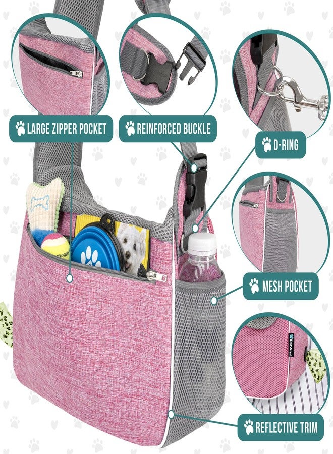 PetAmi Small Dog Sling Carrier, Soft-Sided Crossbody Puppy Carrying Purse Bag, Adjustable Sling Pet Pouch to Wear Medium Dog Cat Travel, Dog Bag for Traveling, Poop Bag Dispenser, Max 10 lbs, Pink - Image 4